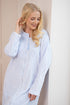 Womens Supersoft Light Blue Zip Front Diamond Print Housecoat