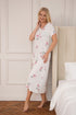 Camille Womens Luxury Short Sleeve Hydrangeas Floral Nightdress