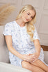 Camille Womens 100% Cotton Luxury Porcelain Floral Short Sleeve Nightdress