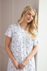 Camille Womens 100% Cotton Luxury Porcelain Floral Short Sleeve Nightdress