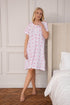 Camille Womens 100% Cotton Luxury Porcelain Floral Short Sleeve Nightdress