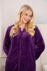 Womens Supersoft Light Blue Zip Front Diamond Print Housecoat