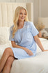 Womens 100% Cotton Pink Short Sleeve White Polka Dot Nightdress