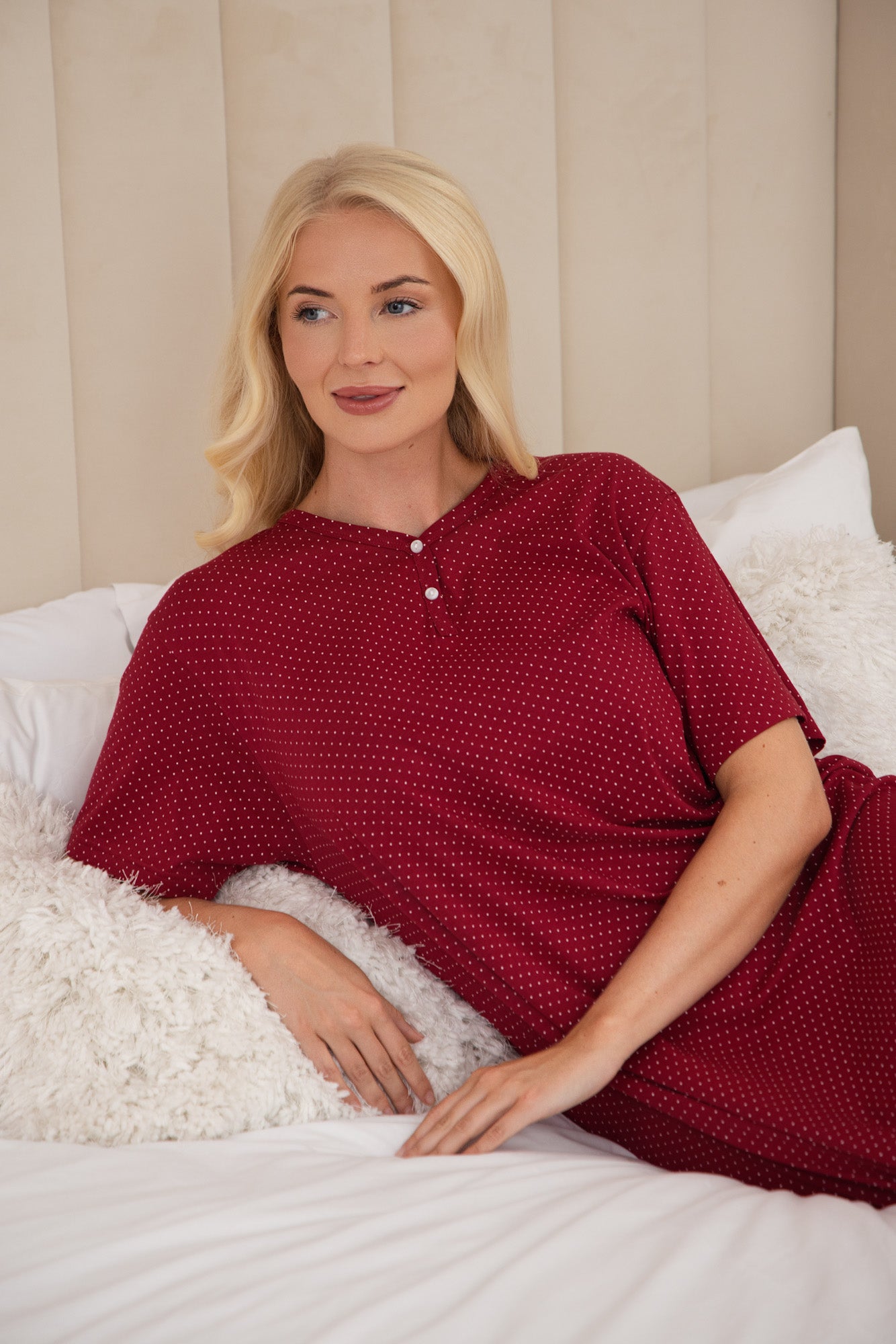 Womens 100% Organic Cotton Classic Full Length Short Sleeved Nightdress