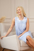 Womens 100% Cotton Sleeveless White Polka Dot Nightdress