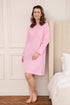 Womens 100% Organic Cotton Classic Knee Length Long Sleeved Nightdress