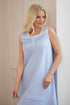 Womens 100% Cotton Sleeveless White Polka Dot Nightdress