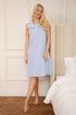 Womens 100% Cotton Sleeveless White Polka Dot Nightdress