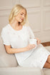 Womens 100% Cotton Short Sleeved Polka Dot White Nightdress