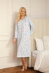 Womens 100% Cotton Classic Floral And Polka Dot Long Sleeved Nightdress