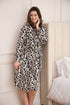 Camille Women's Supersoft Fleece Hooded Calf Length Bathrobe