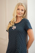 Womens Soft 100% Cotton Short Sleeve Knee Length Owl Motif Nightshirts