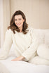 Camille Womens Supersoft Nude Textured Fleece Pyjamas with a Woven Pattern & Rope Detailing