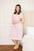 Womens Lightweight Jersey Cotton Short Sleeve Floral Nightdresses