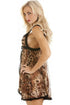 Womens Sexy Gold Leopard Print Babydoll