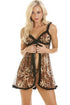 Womens Sexy Gold Leopard Print Babydoll