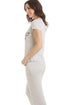 Grey Short Sleeve Zebra Motif Full Length Pyjama