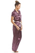 Mocha Short Sleeve Belted Satin Pyjama Set