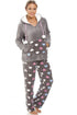 Multi Coloured Heart Print Supersoft Grey Pyjama Set