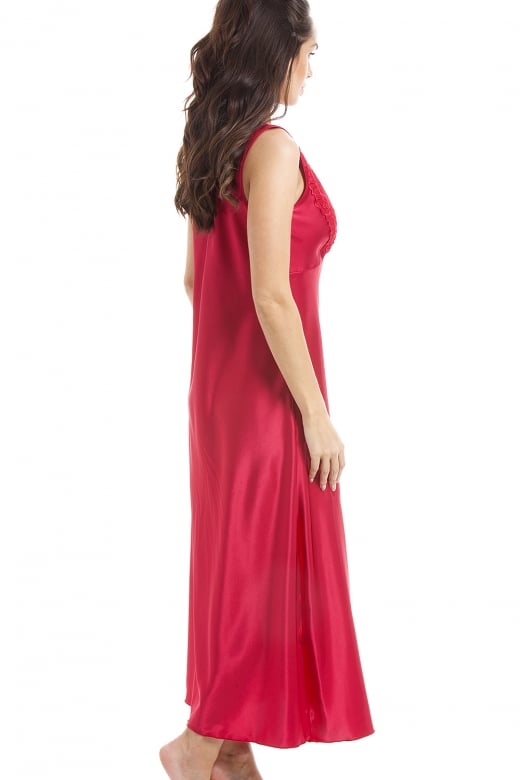 Luxury Red Lace Satin Chemise