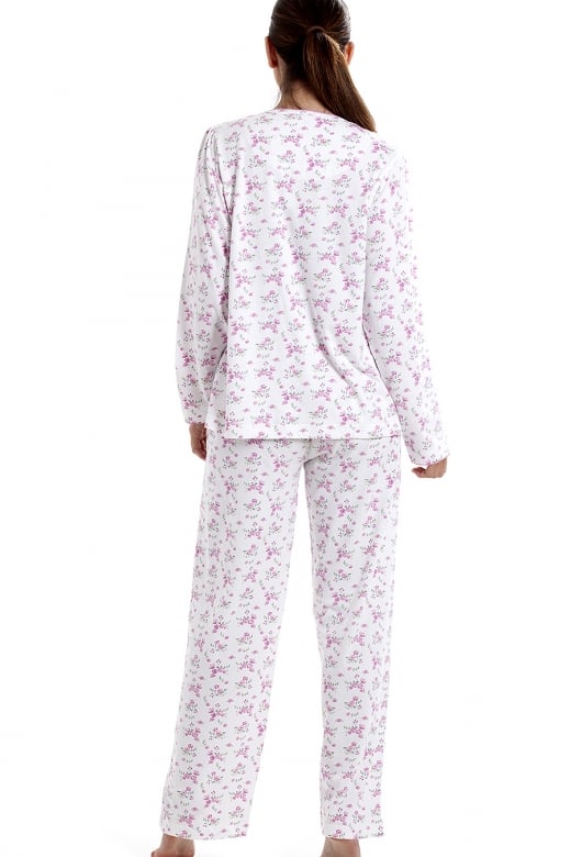Classic Jersey Cotton Pink Floral Print Pyjama Set
