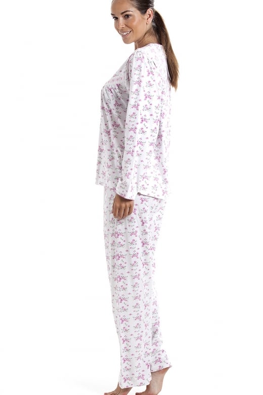 Classic Jersey Cotton Pink Floral Print Pyjama Set