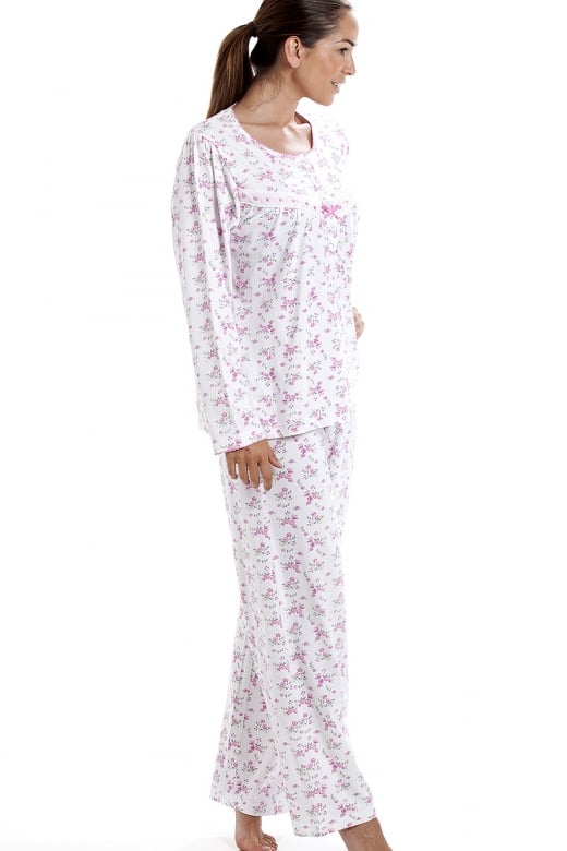 Classic Jersey Cotton Pink Floral Print Pyjama Set