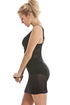 Black Floral Lace Under Bust Body Shaper Control Dress