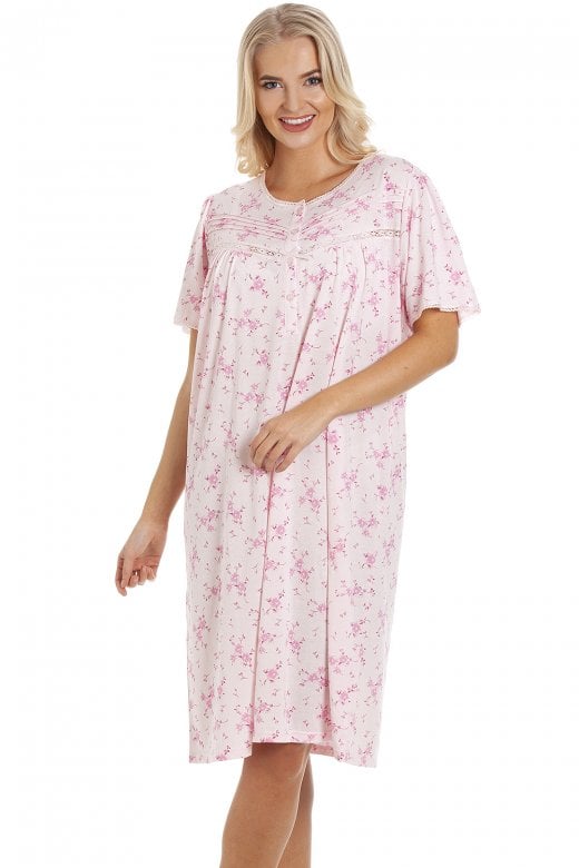 Womens PolyCotton Short Sleeve Floral Nightdresses
