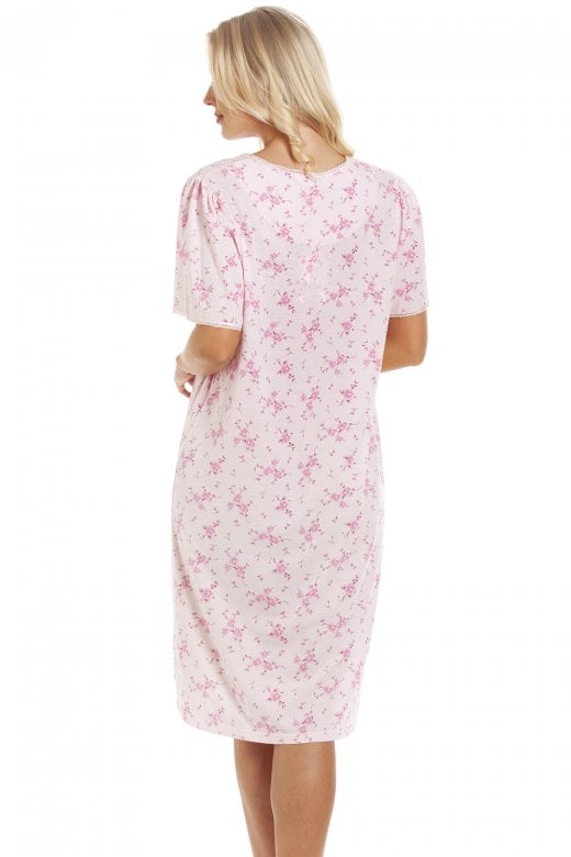 Womens PolyCotton Short Sleeve Floral Nightdresses