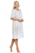 Womens Short Sleeve Button Up Floral Nightdresses