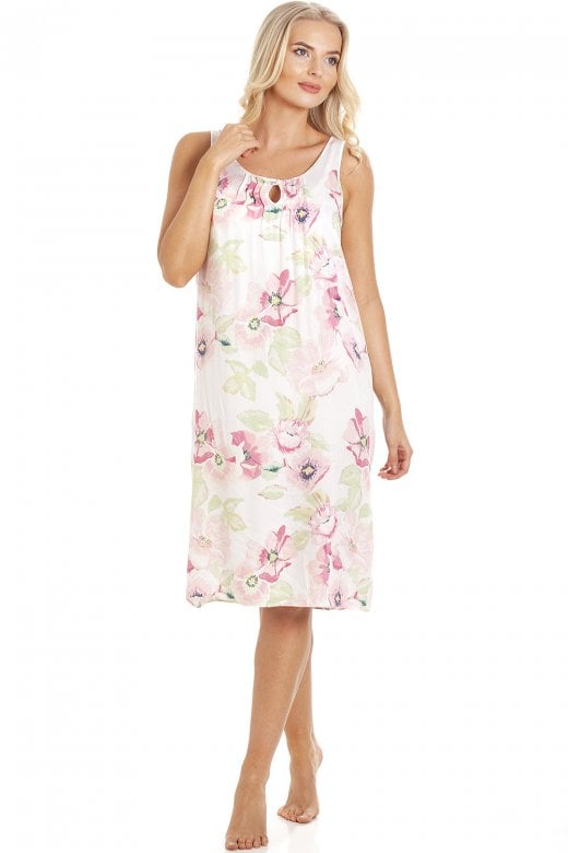 Classic Sleeveless Floral Chemise