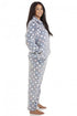 Camille Women's Pyjama Set Grey Multi Coloured Spot Print Soft Nightwear