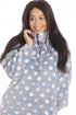 Camille Women's Pyjama Set Grey Multi Coloured Spot Print Soft Nightwear