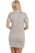 Womens Short Sleeve Plain Button Up Nightshirts