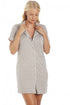 Womens Short Sleeve Plain Button Up Nightshirts