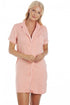 Womens Short Sleeve Plain Button Up Nightshirts