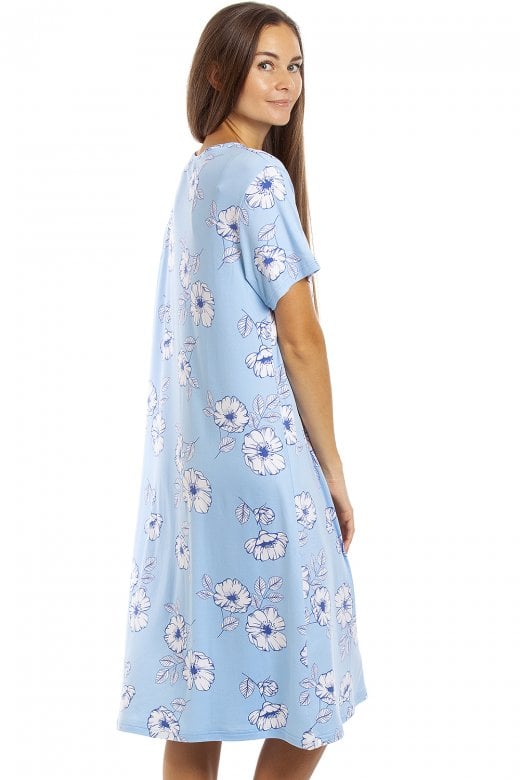 Womens Short Sleeve Knee Length Nightdress