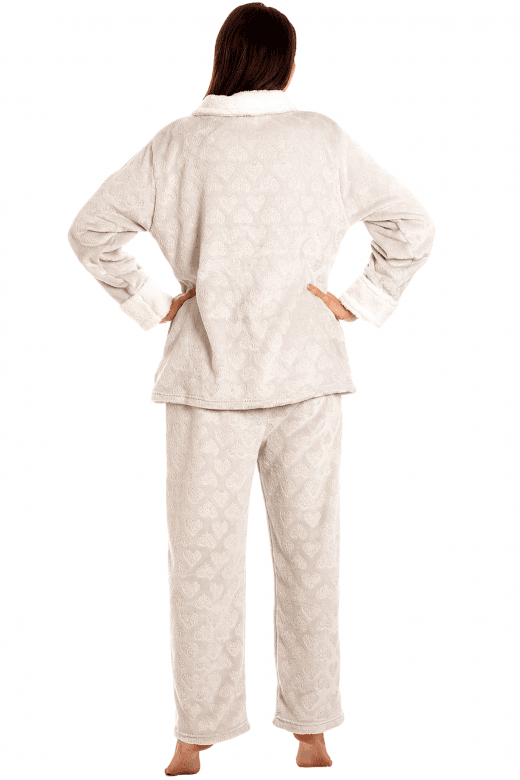 Camille Womens Grey Glitter Heart Pyjama Set