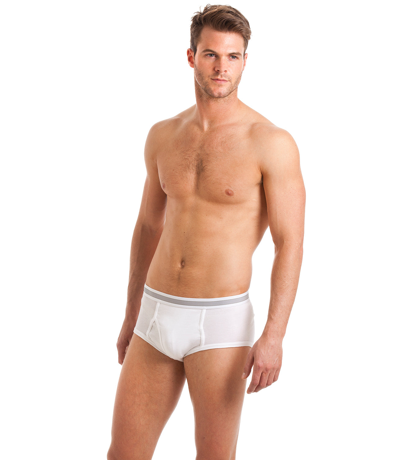 Mens Haigman Three Pack White Briefs