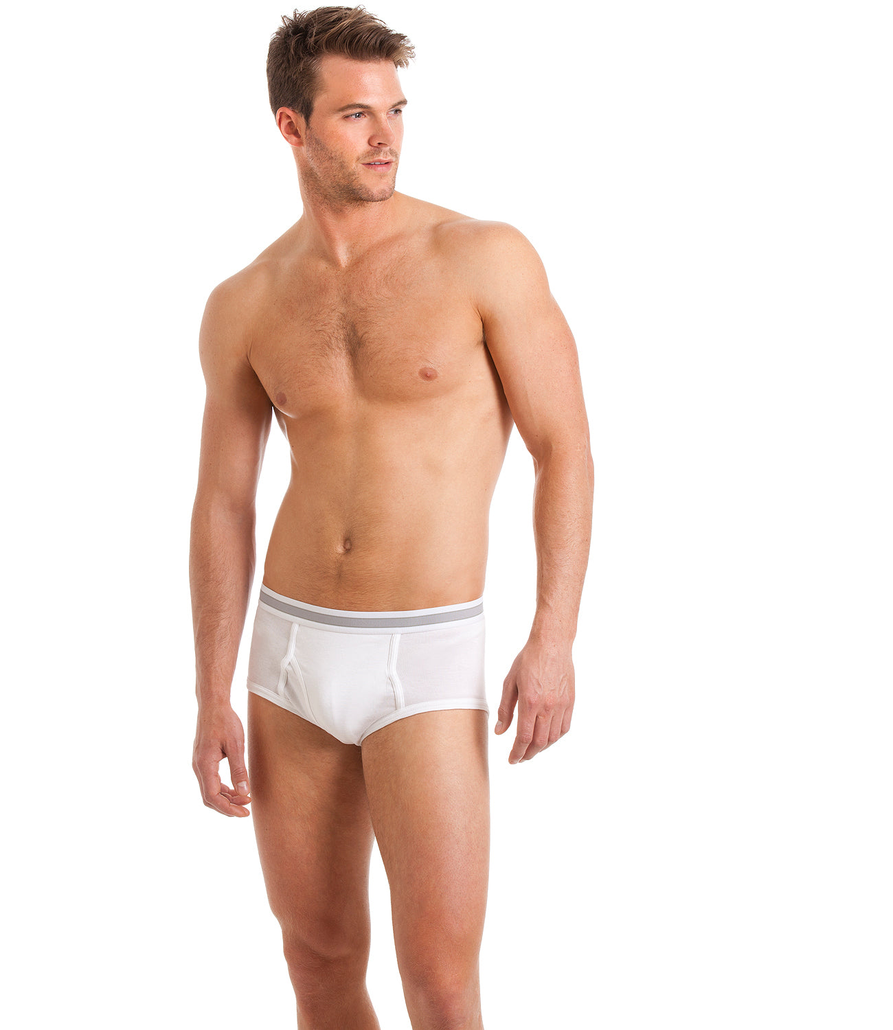 Mens Haigman Three Pack White Briefs