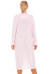 Camille Women's Light Blue Long Sleeve Nightdress with Embroidery & Buttons