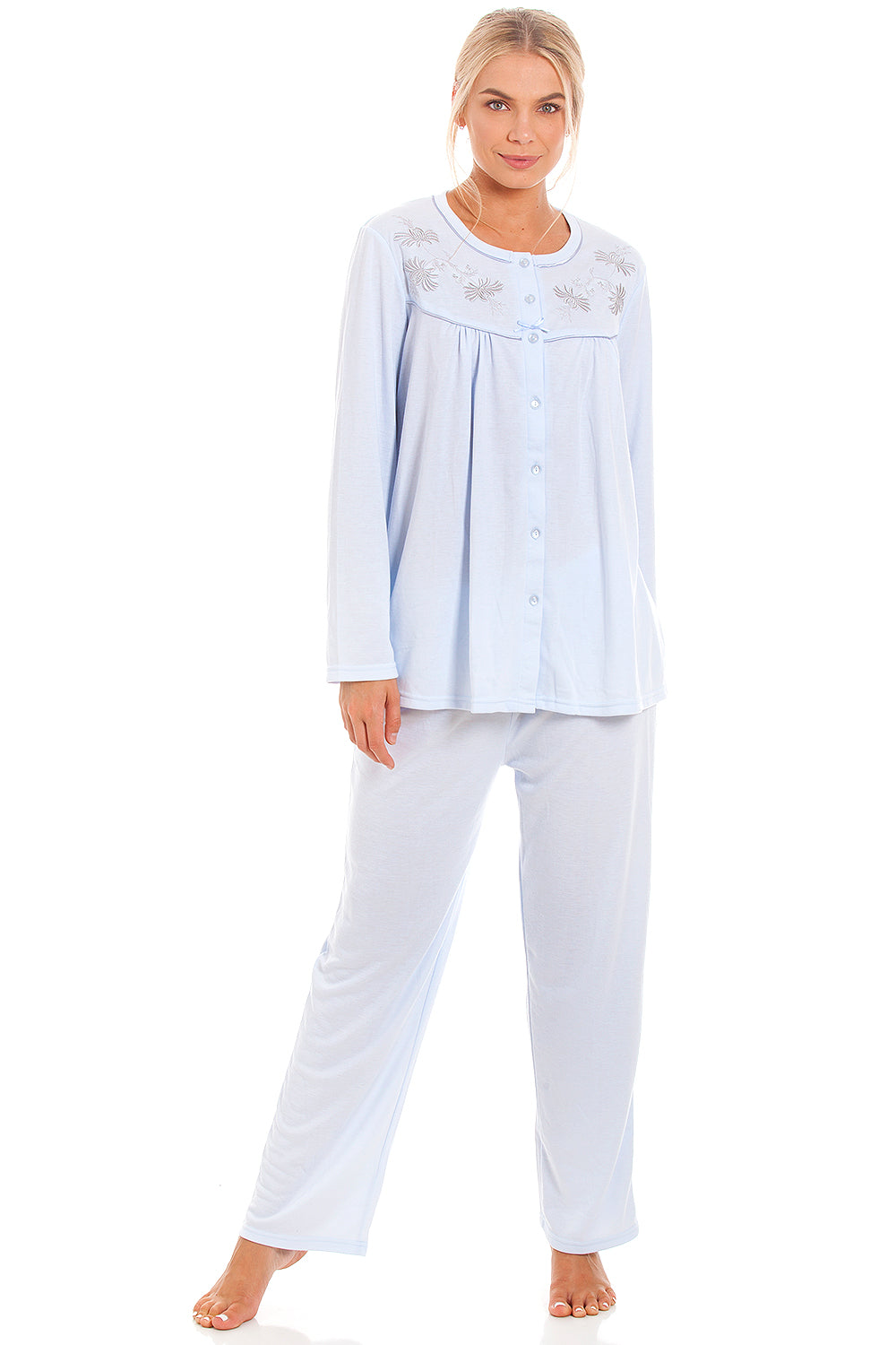 Womens Classic Long Sleeve Full Length Pyjama Set