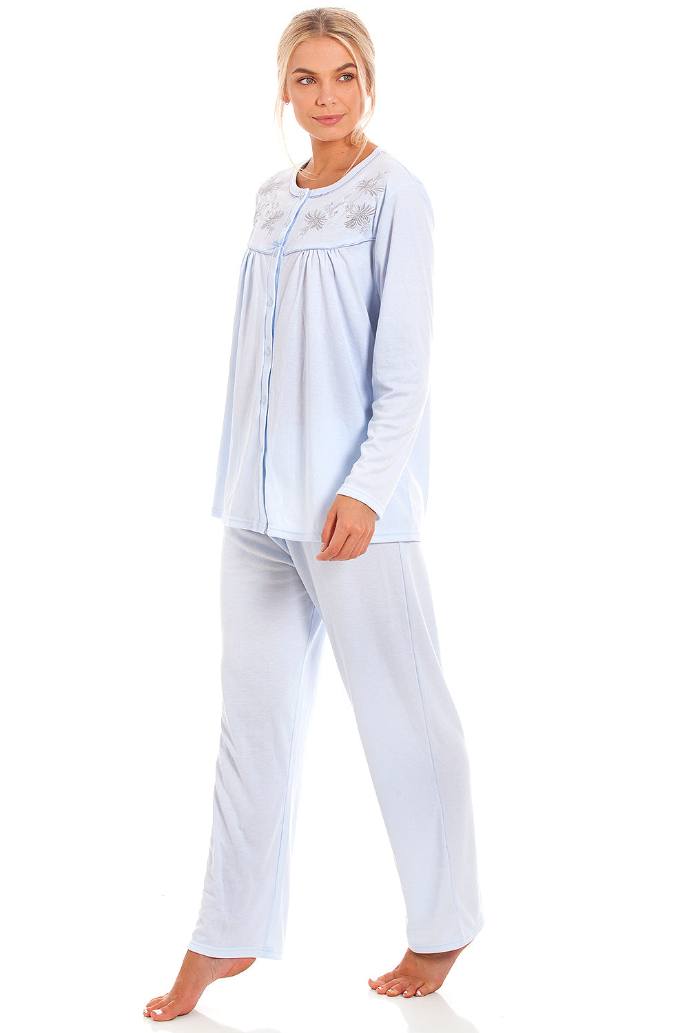 Womens Classic Long Sleeve Full Length Pyjama Set