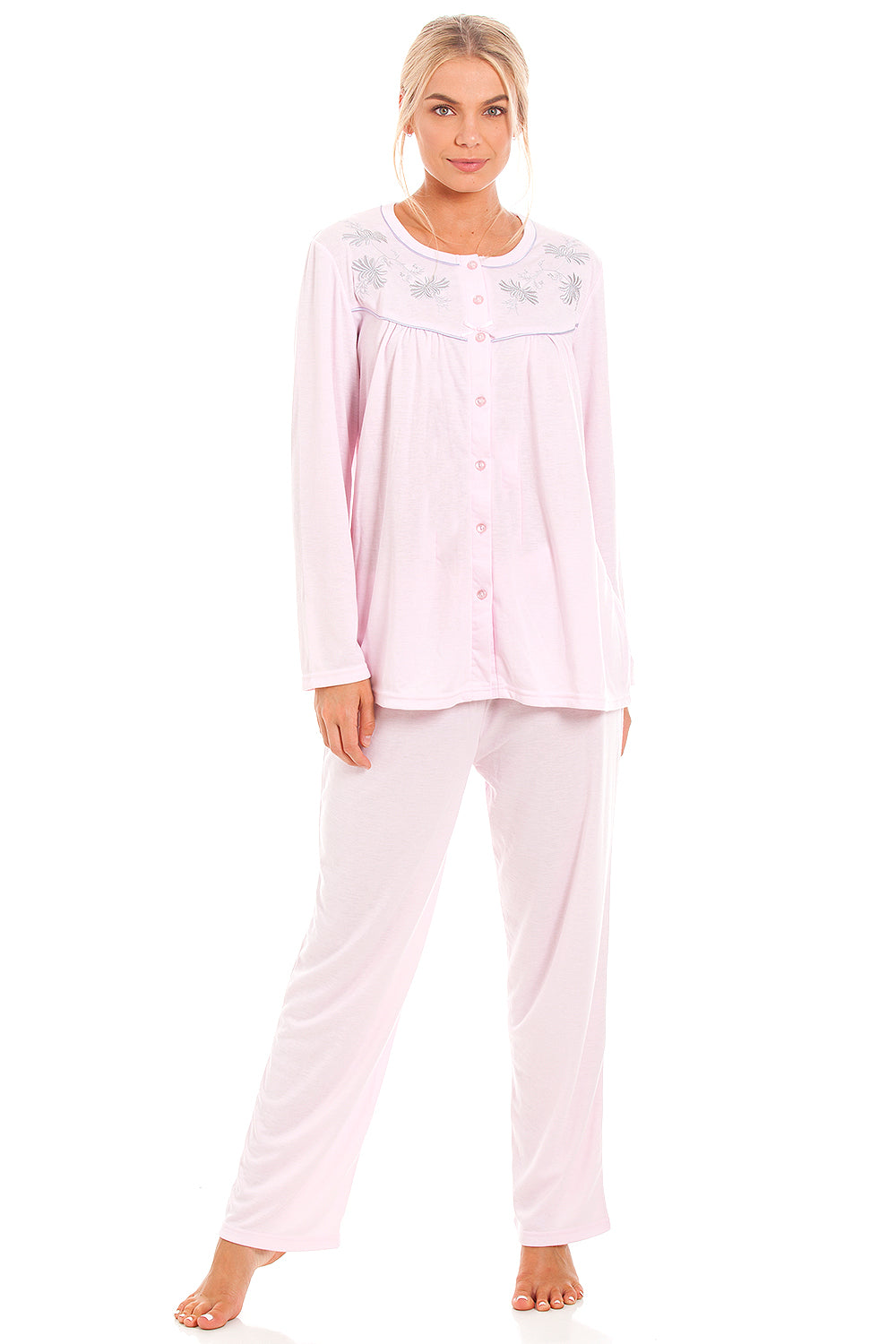Womens Classic Long Sleeve Full Length Pyjama Set