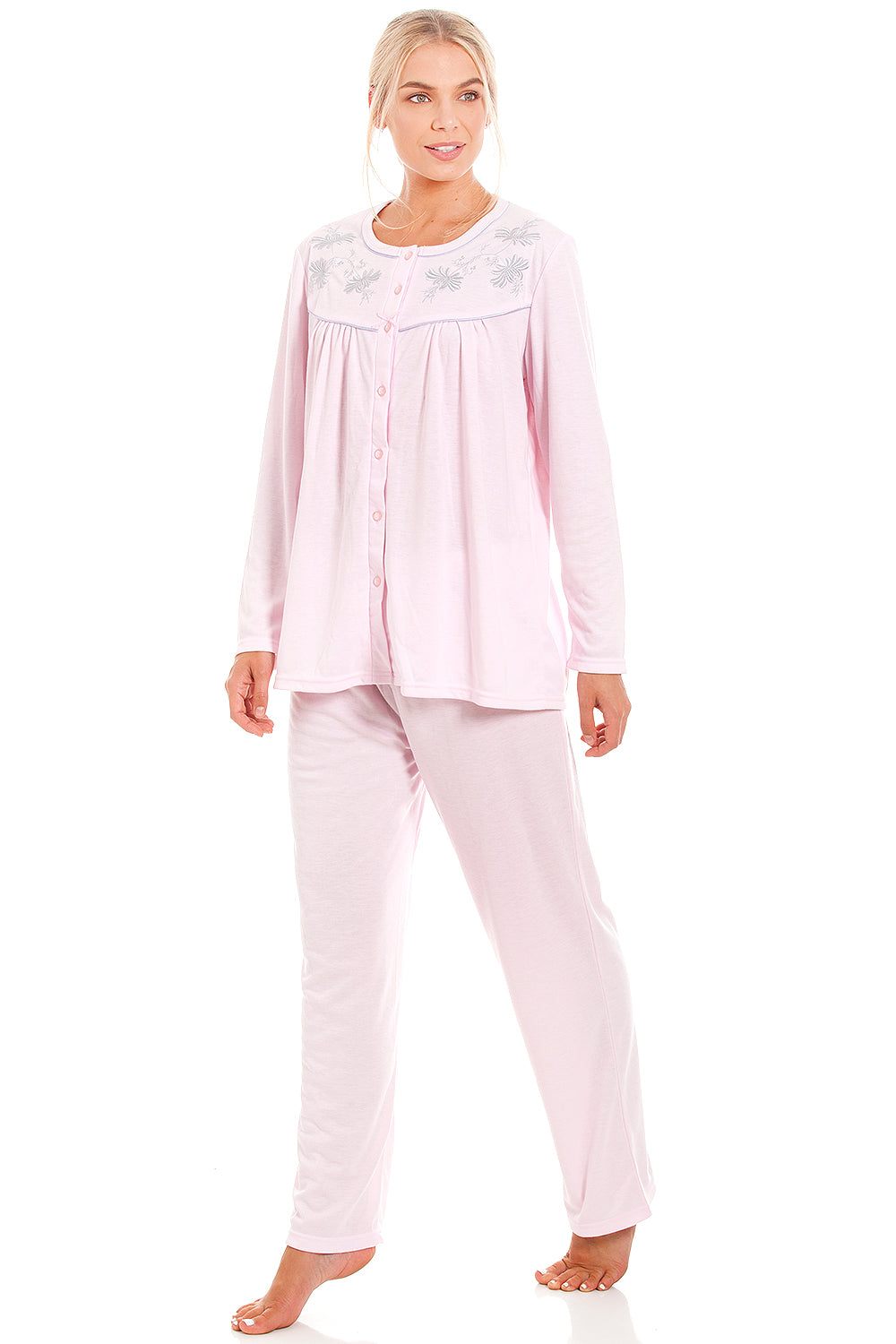 Womens Classic Long Sleeve Full Length Pyjama Set