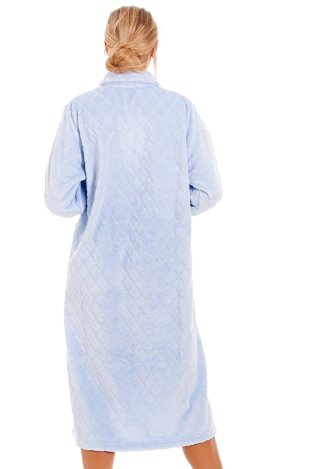 Womens Supersoft Button Front Diamond Print Housecoat