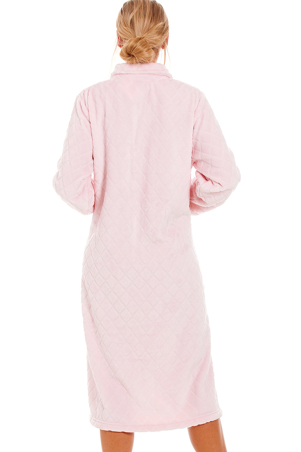 Womens Supersoft Button Front Diamond Print Housecoat
