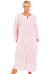 Womens Supersoft Light Blue Zip Front Diamond Print Housecoat