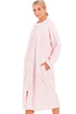 Womens Supersoft Light Blue Zip Front Diamond Print Housecoat